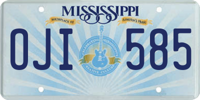 MS license plate OJI585
