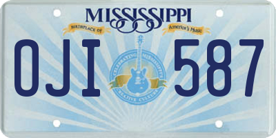 MS license plate OJI587