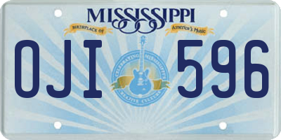 MS license plate OJI596