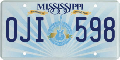 MS license plate OJI598