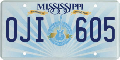 MS license plate OJI605