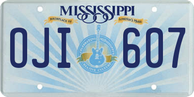 MS license plate OJI607