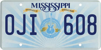 MS license plate OJI608