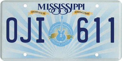MS license plate OJI611