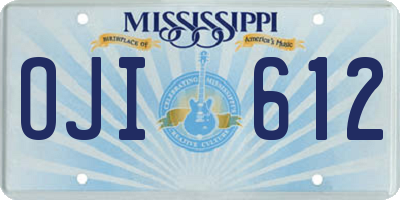 MS license plate OJI612
