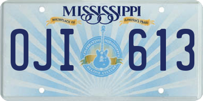 MS license plate OJI613