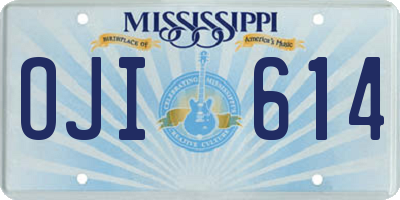 MS license plate OJI614