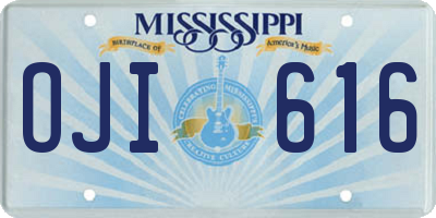 MS license plate OJI616