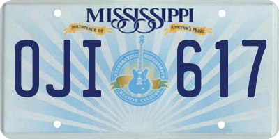 MS license plate OJI617