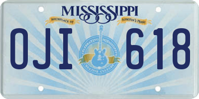 MS license plate OJI618
