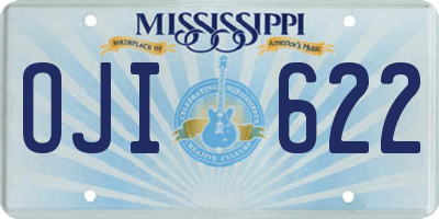 MS license plate OJI622