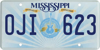 MS license plate OJI623
