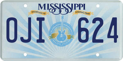 MS license plate OJI624