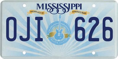 MS license plate OJI626