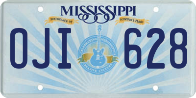 MS license plate OJI628