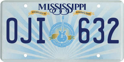 MS license plate OJI632