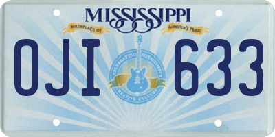 MS license plate OJI633
