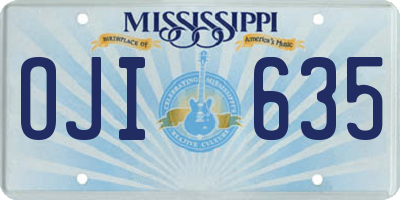 MS license plate OJI635