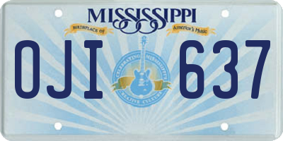 MS license plate OJI637
