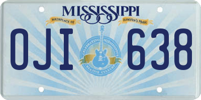 MS license plate OJI638