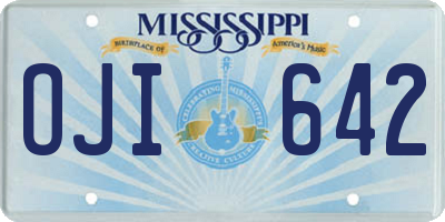 MS license plate OJI642