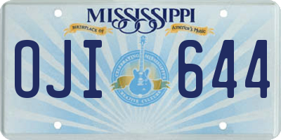 MS license plate OJI644