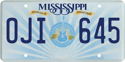 MS license plate OJI645