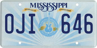 MS license plate OJI646