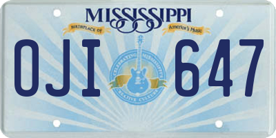MS license plate OJI647