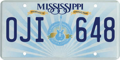 MS license plate OJI648