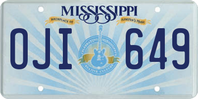 MS license plate OJI649