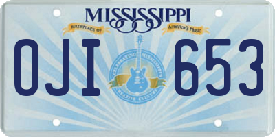 MS license plate OJI653