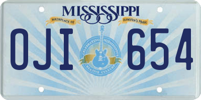MS license plate OJI654