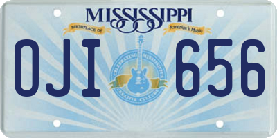 MS license plate OJI656