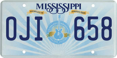 MS license plate OJI658