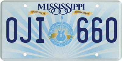 MS license plate OJI660