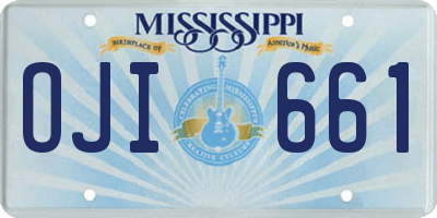 MS license plate OJI661