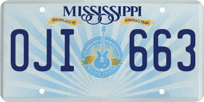 MS license plate OJI663
