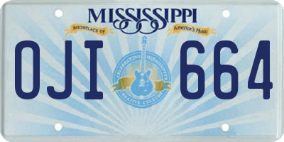 MS license plate OJI664