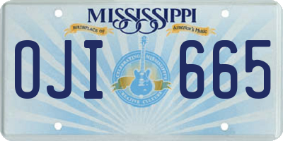 MS license plate OJI665