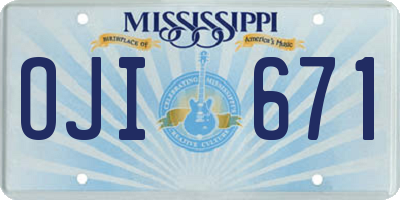 MS license plate OJI671