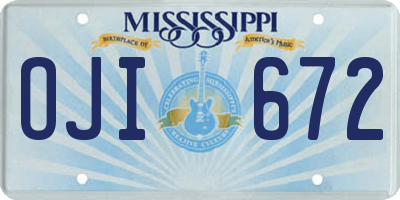 MS license plate OJI672
