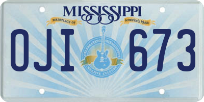 MS license plate OJI673