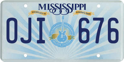 MS license plate OJI676