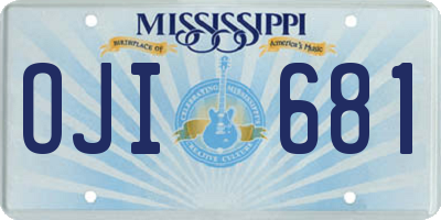 MS license plate OJI681
