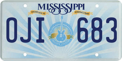 MS license plate OJI683