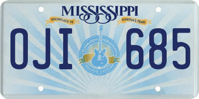 MS license plate OJI685
