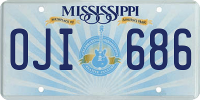 MS license plate OJI686