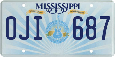 MS license plate OJI687