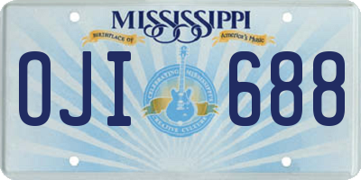 MS license plate OJI688